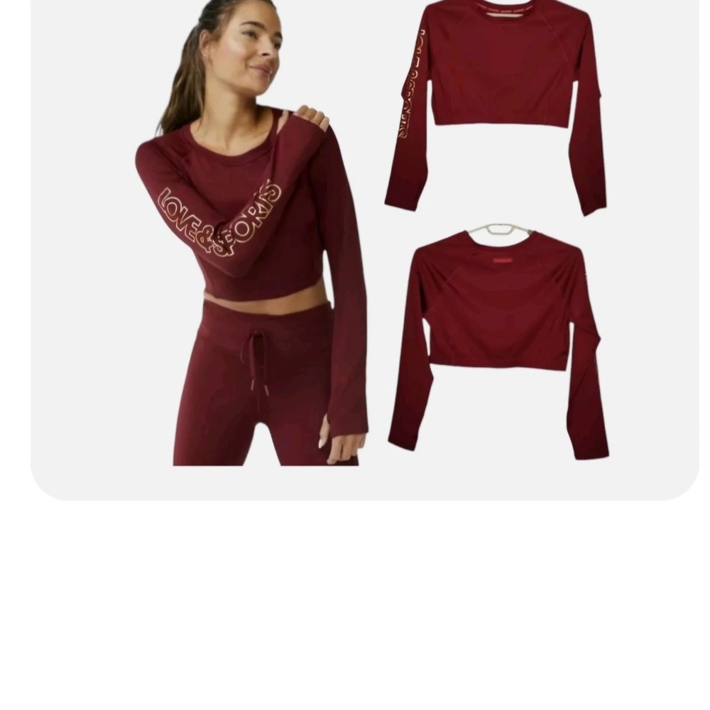 Red Graphic Crop Sweatshirt